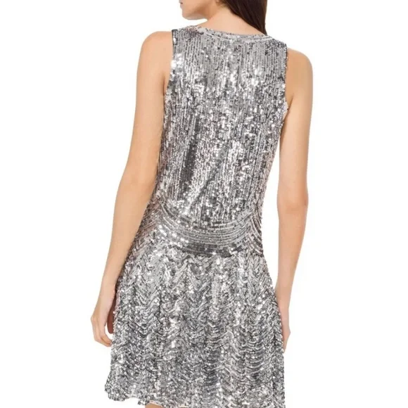 Michael Kors silver sequin party dress